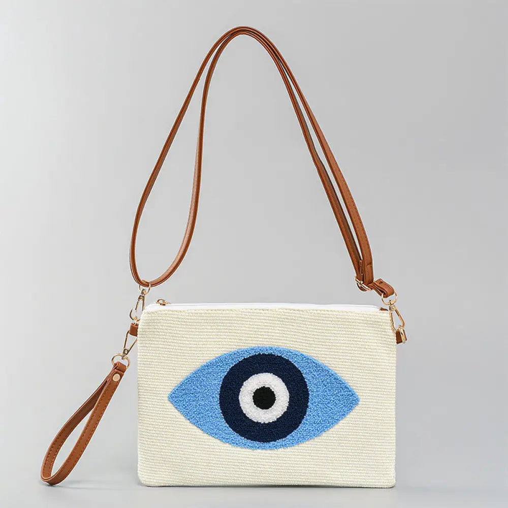 BWOOOH Evil Eye Leaf Hamsa Canvas Crossbody Bag Shoulder 