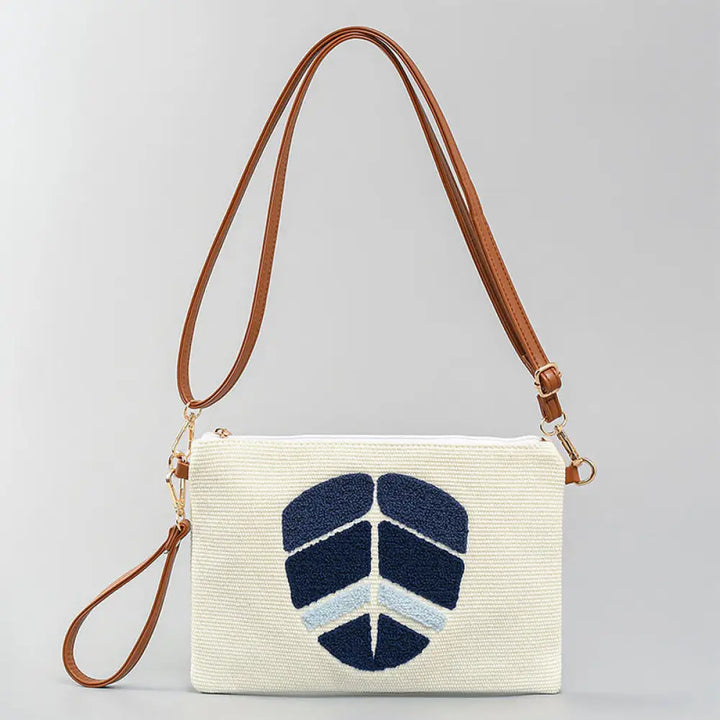 Buddha Stones Evil Eye Leaf Hamsa Canvas Crossbody Bag Shoulder Bag Handbag - Leaf 28*2*20cm - Crossbody Bag
