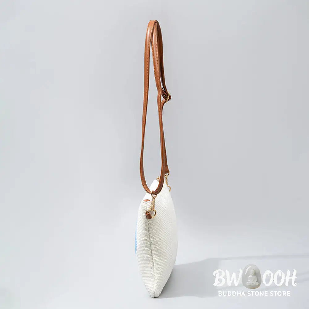 Buddha Stones Evil Eye Leaf Hamsa Canvas Crossbody Bag Shoulder Bag Handbag - Crossbody Bag