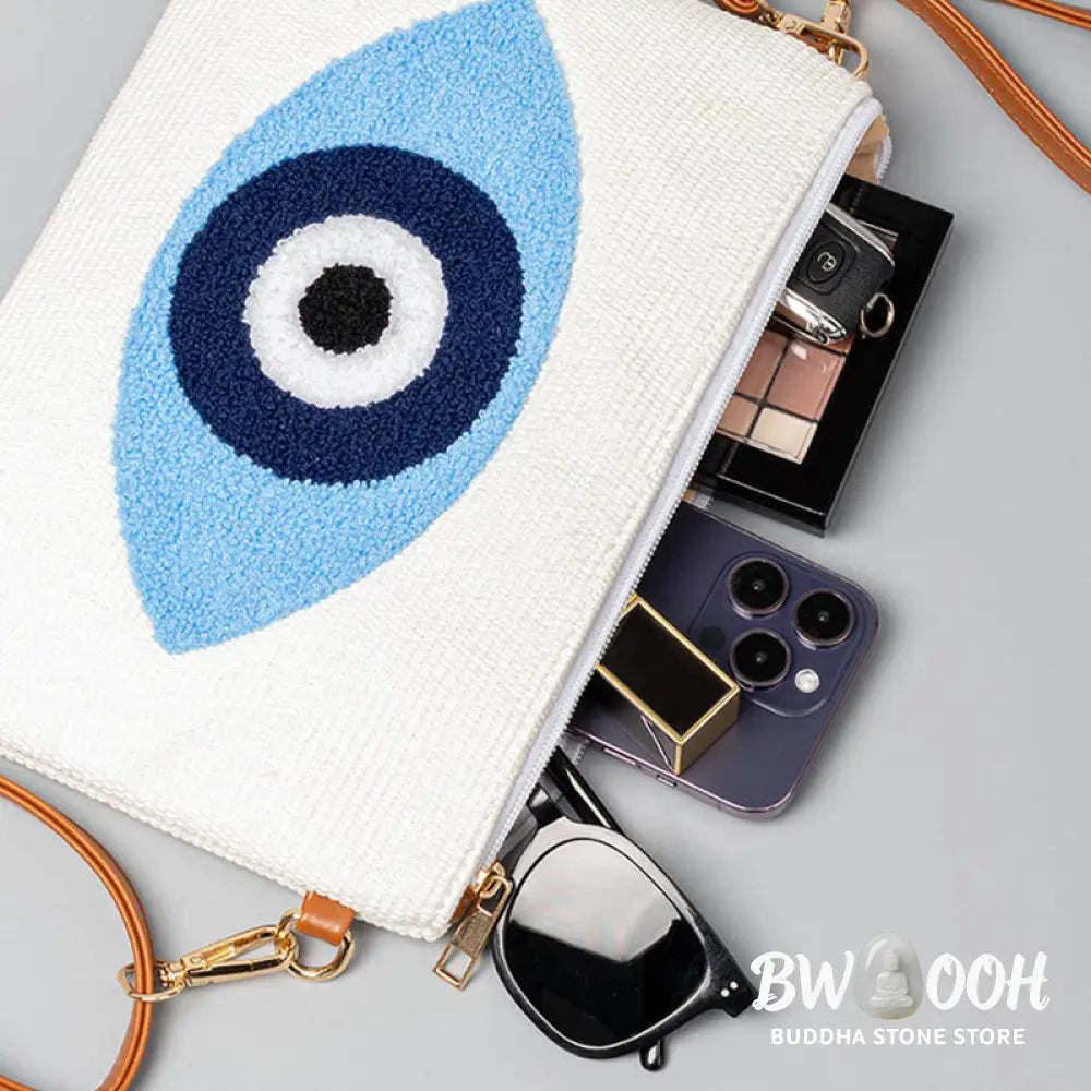 Buddha Stones Evil Eye Leaf Hamsa Canvas Crossbody Bag Shoulder Bag Handbag - Crossbody Bag