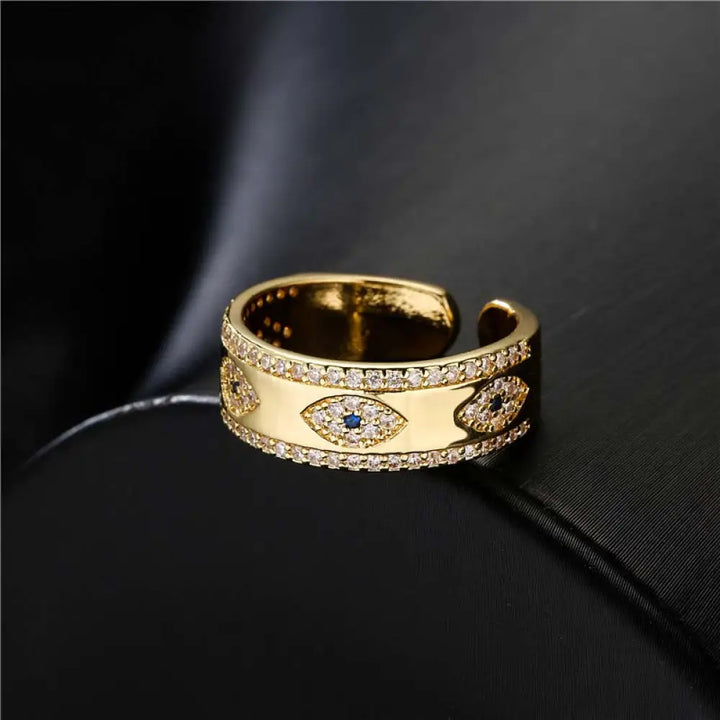 BWOOOH Evil Eye Luck Blessing Copper Alloy Ring — Copper spiritual jewelry for spiritual healing and mindful living