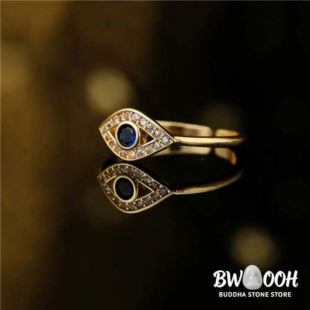 Buddha Stones Evil Eye Protection Blessing Copper Ring - BWOOOH - Copper - Rings
