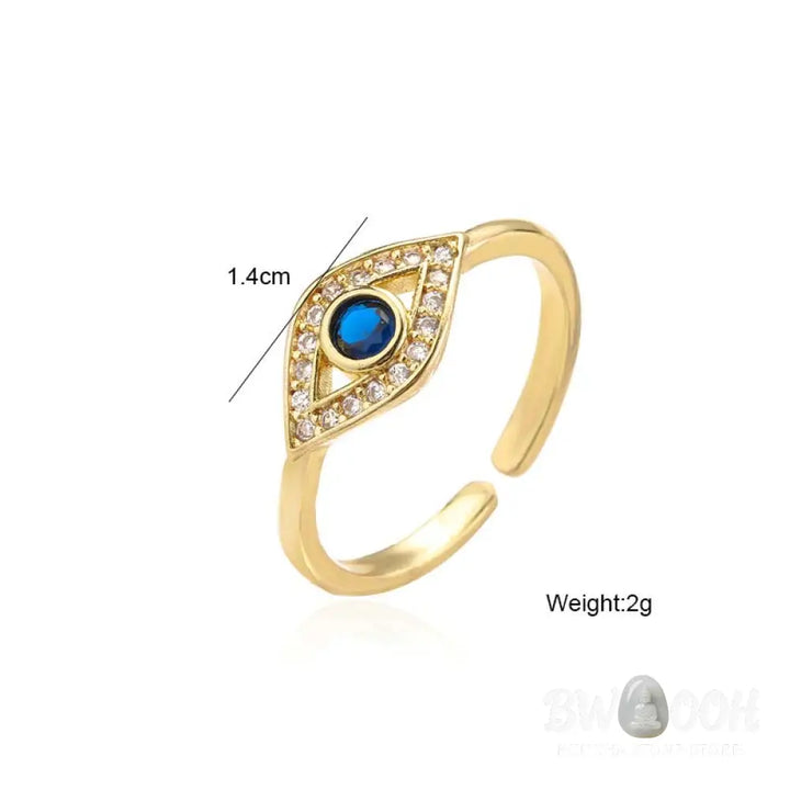 Buddha Stones Evil Eye Protection Blessing Copper Ring - BWOOOH - Copper - Rings