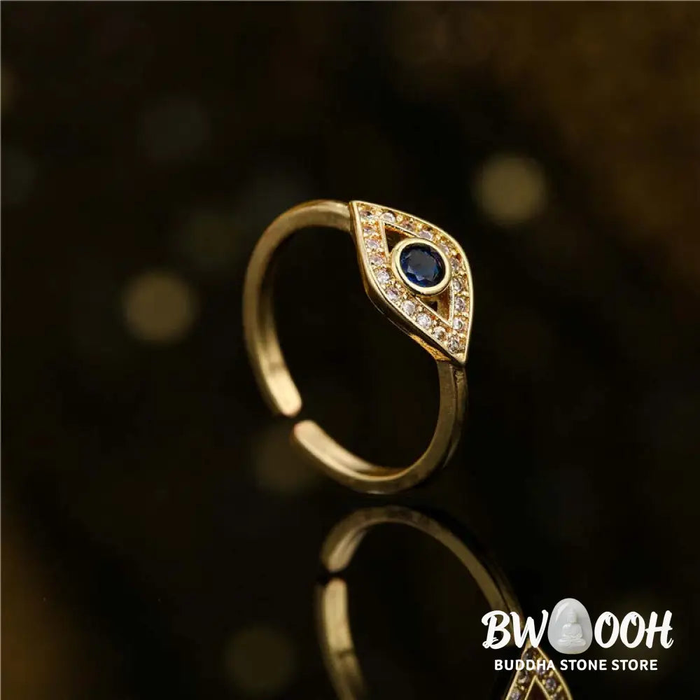 Buddha Stones Evil Eye Protection Blessing Copper Ring - BWOOOH - Copper - Rings