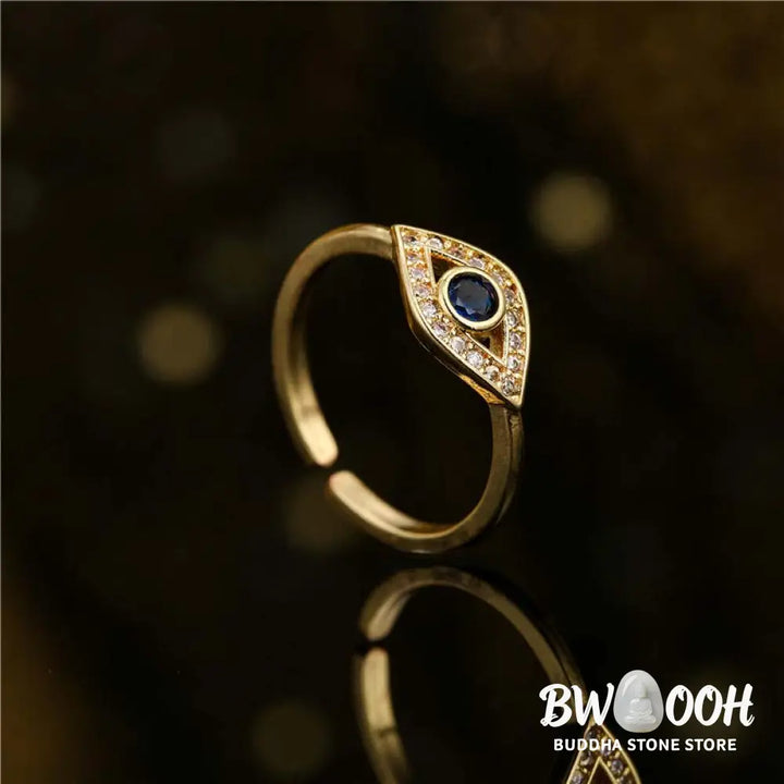 Buddha Stones Evil Eye Protection Blessing Copper Ring - BWOOOH - Copper - Rings