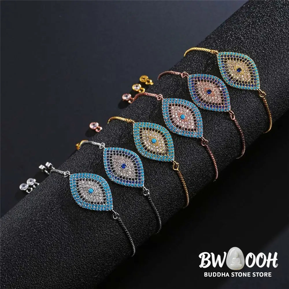 Buddha Stones Evil Eye Protection Healing Bracelet - BWOOOH - Bracelet