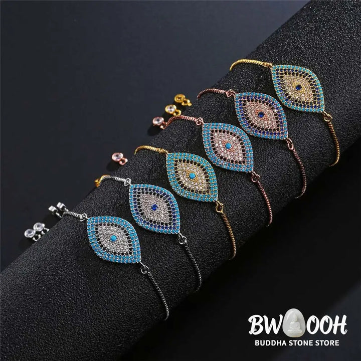 Buddha Stones Evil Eye Protection Healing Bracelet - BWOOOH - Bracelet