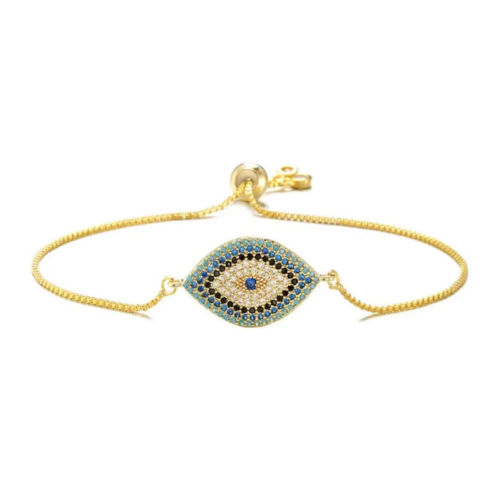 Buddha Stones Evil Eye Protection Healing Bracelet - BWOOOH - Gold - Bracelet