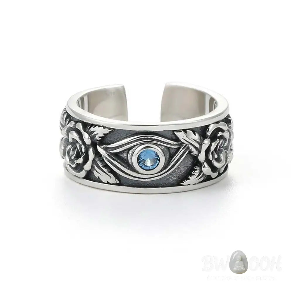 Buddha Stones Eye Of Horus Crystal Protection Adjustable Ring - BWOOOH - US8，UK/AU Q，EU 57mm，IT 17，JP 16 - Rings