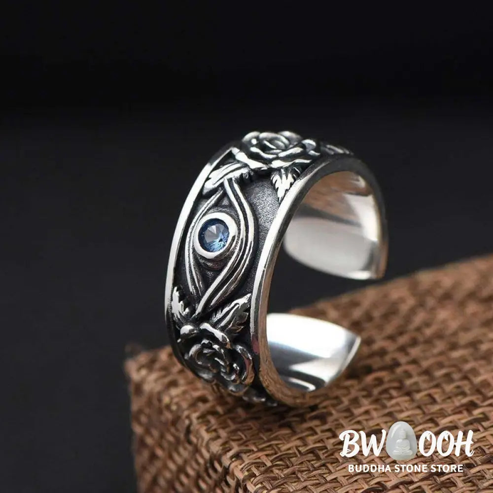 Buddha Stones Eye Of Horus Crystal Protection Adjustable Ring - BWOOOH - US8，UK/AU Q，EU 57mm，IT 17，JP 16 - Rings