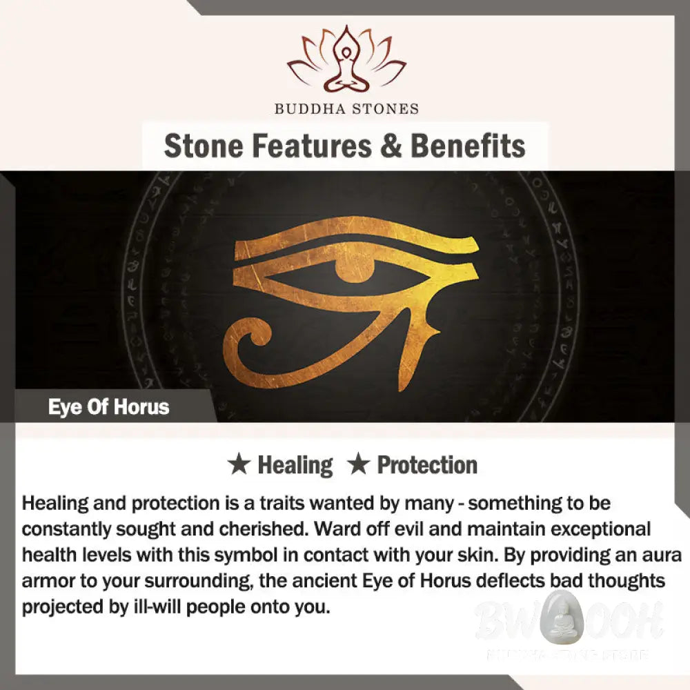 Buddha Stones Eye Of Horus Crystal Protection Adjustable Ring - BWOOOH - US8，UK/AU Q，EU 57mm，IT 17，JP 16 - Rings