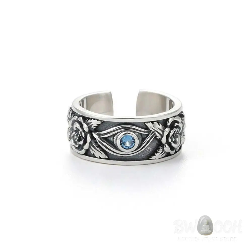Buddha Stones Eye Of Horus Crystal Protection Adjustable Ring - BWOOOH - US8，UK/AU Q，EU 57mm，IT 17，JP 16 - Rings