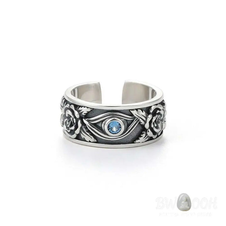 Buddha Stones Eye Of Horus Crystal Protection Adjustable Ring - BWOOOH - US8，UK/AU Q，EU 57mm，IT 17，JP 16 - Rings