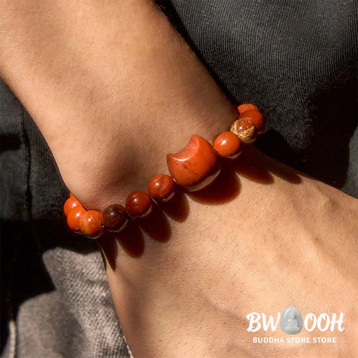 Buddha Stones Faceless Cat Head Design Red Turquoise Luck Bracelet - Red Turquoise(Wrist Circumference: 16-19cm)
