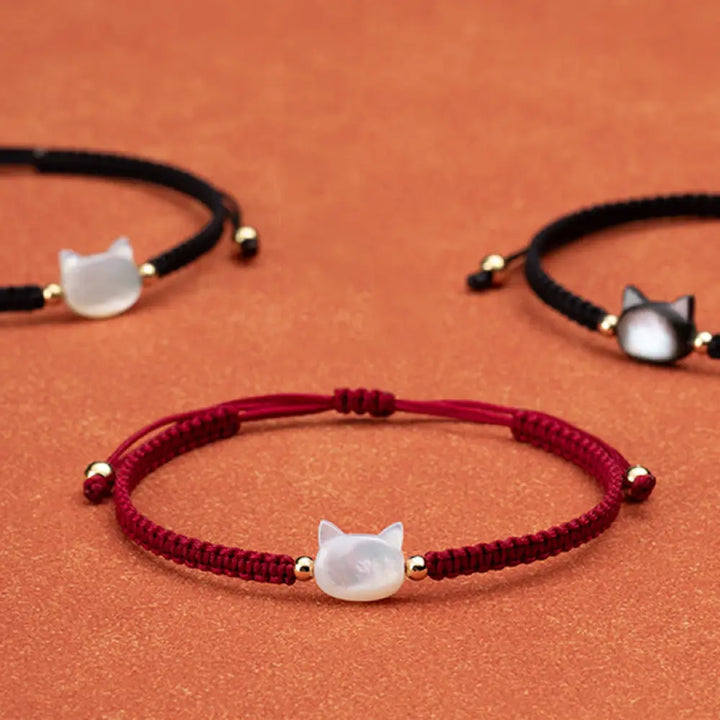 BWOOOH Faceless Cat Head Red String Shell Connection Brac
