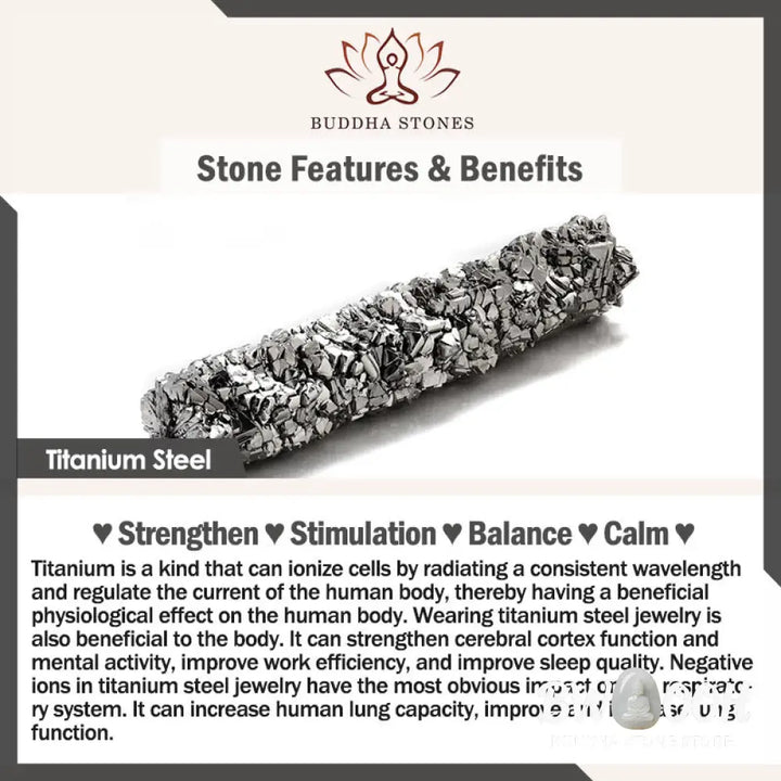 Buddha Stones Faceted Natural Inlay Titanium Steel Strength Ring - Ring