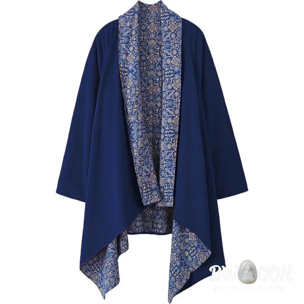 Buddha Stones Fall Men’s Cotton Mid-length Coat Double-sided Jacket - Men’s Coat