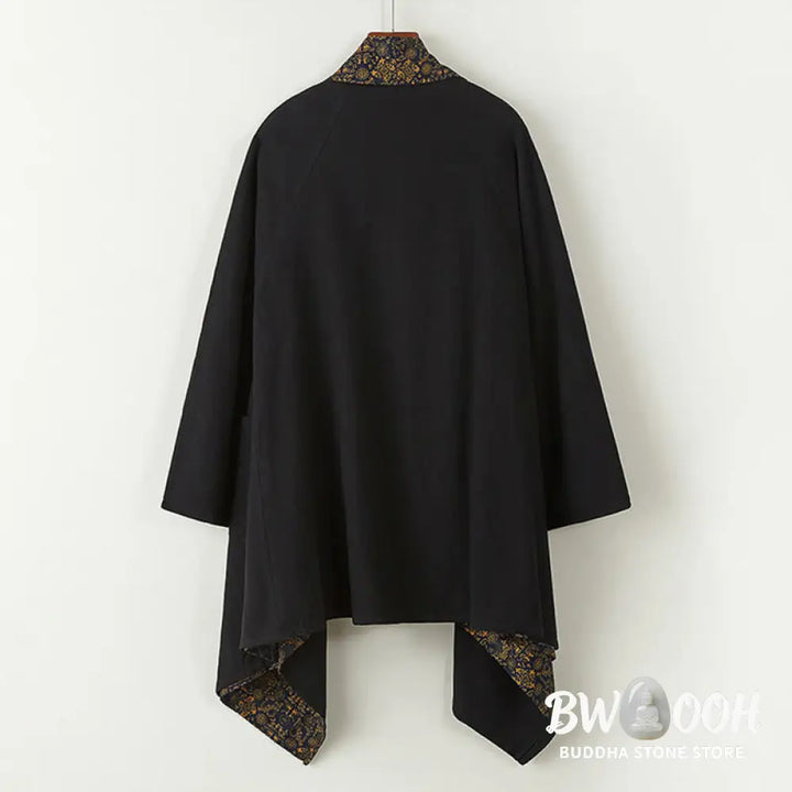 Buddha Stones Fall Men’s Cotton Mid-length Coat Double-sided Jacket - Men’s Coat