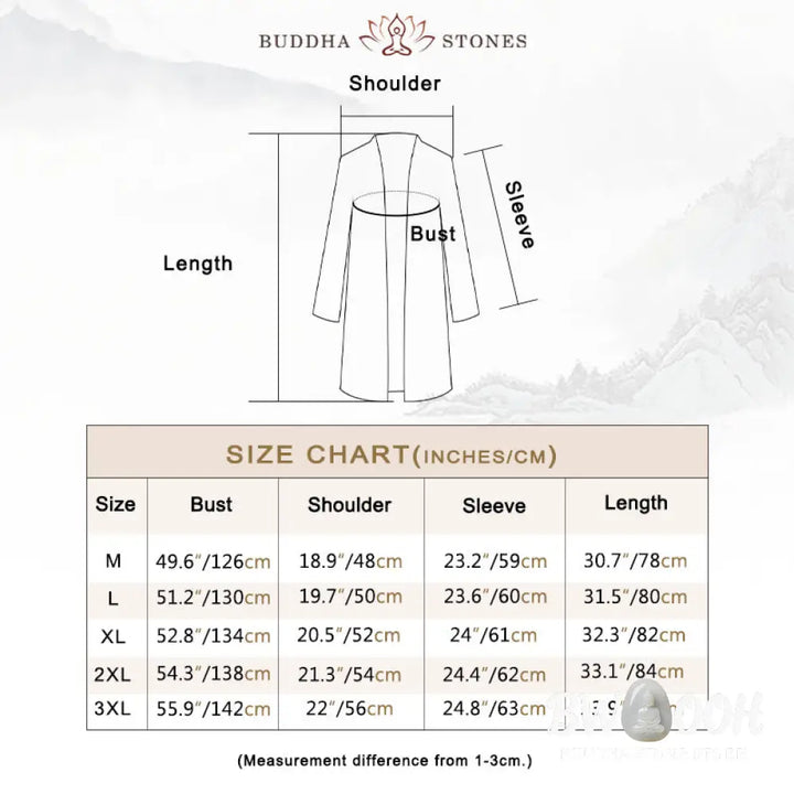 Buddha Stones Fall Simple Casual Cotton Linen Men’s Mid-length Coat Clothing - Men’s Coat