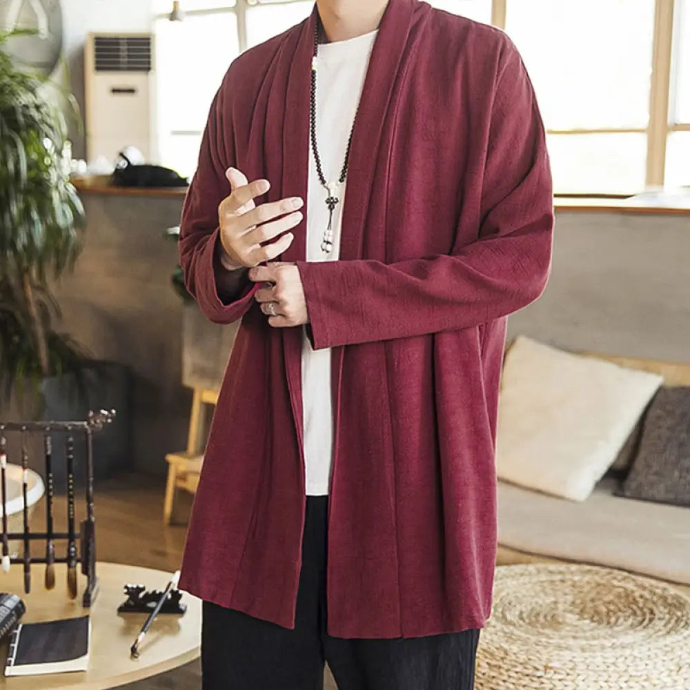 BWOOOH Fall Simple Casual Cotton Linen Men&