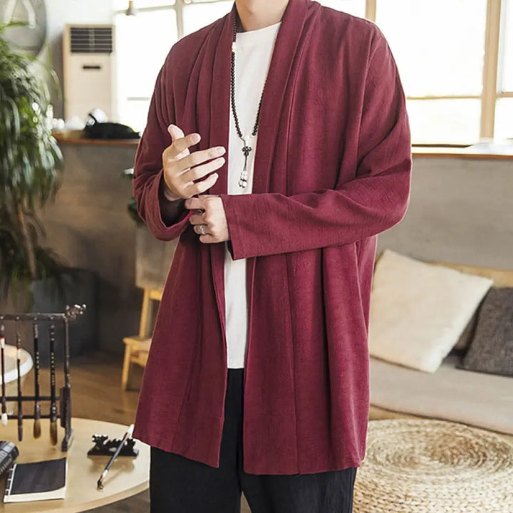 BWOOOH Fall Simple Casual Cotton Linen Men&