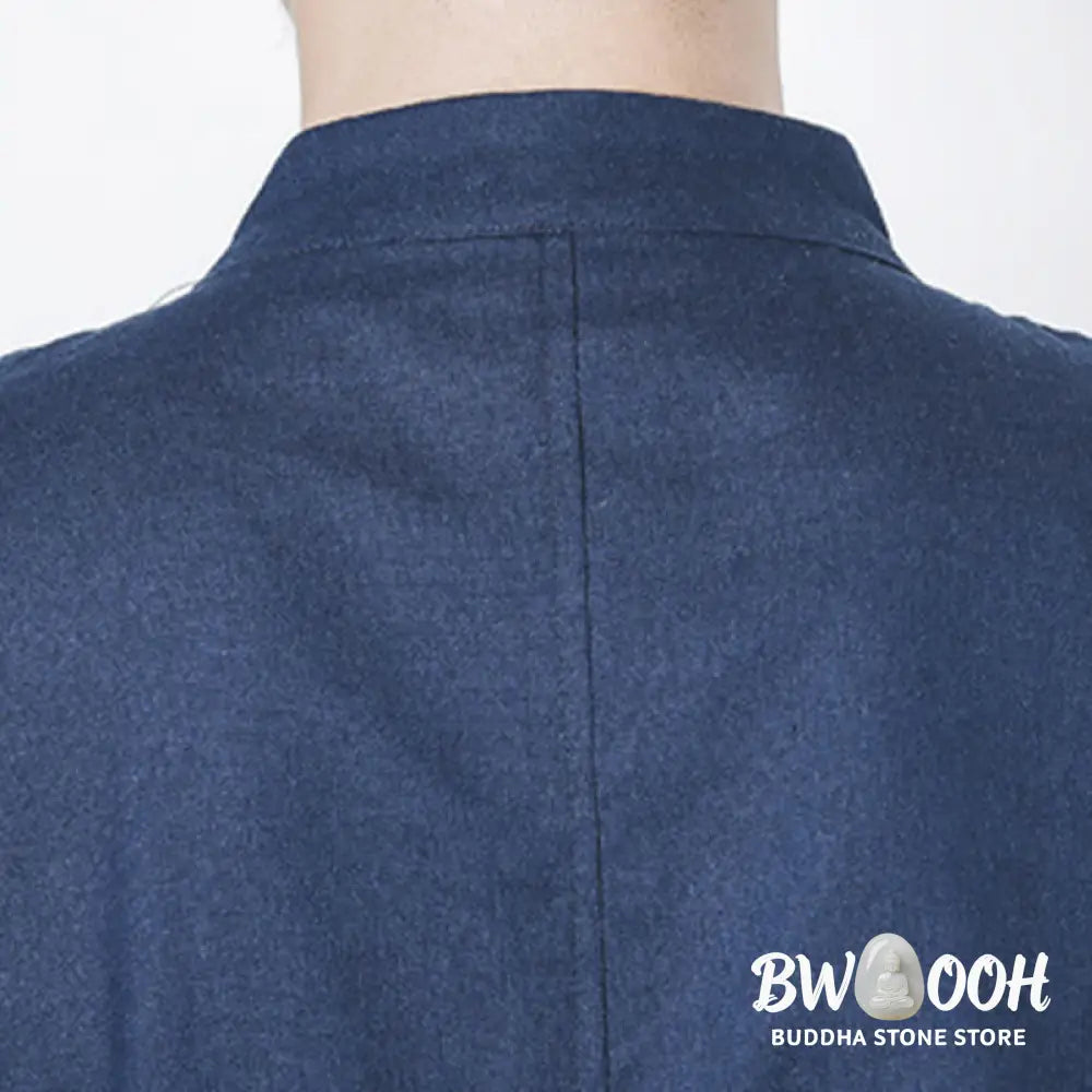 Buddha Stones Fall Simple Frog-Button Linen Men’s Mid-length Coat Zen Clothing - Men’s Coat