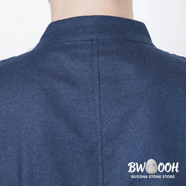 Buddha Stones Fall Simple Frog-Button Linen Men’s Mid-length Coat Zen Clothing - Men’s Coat
