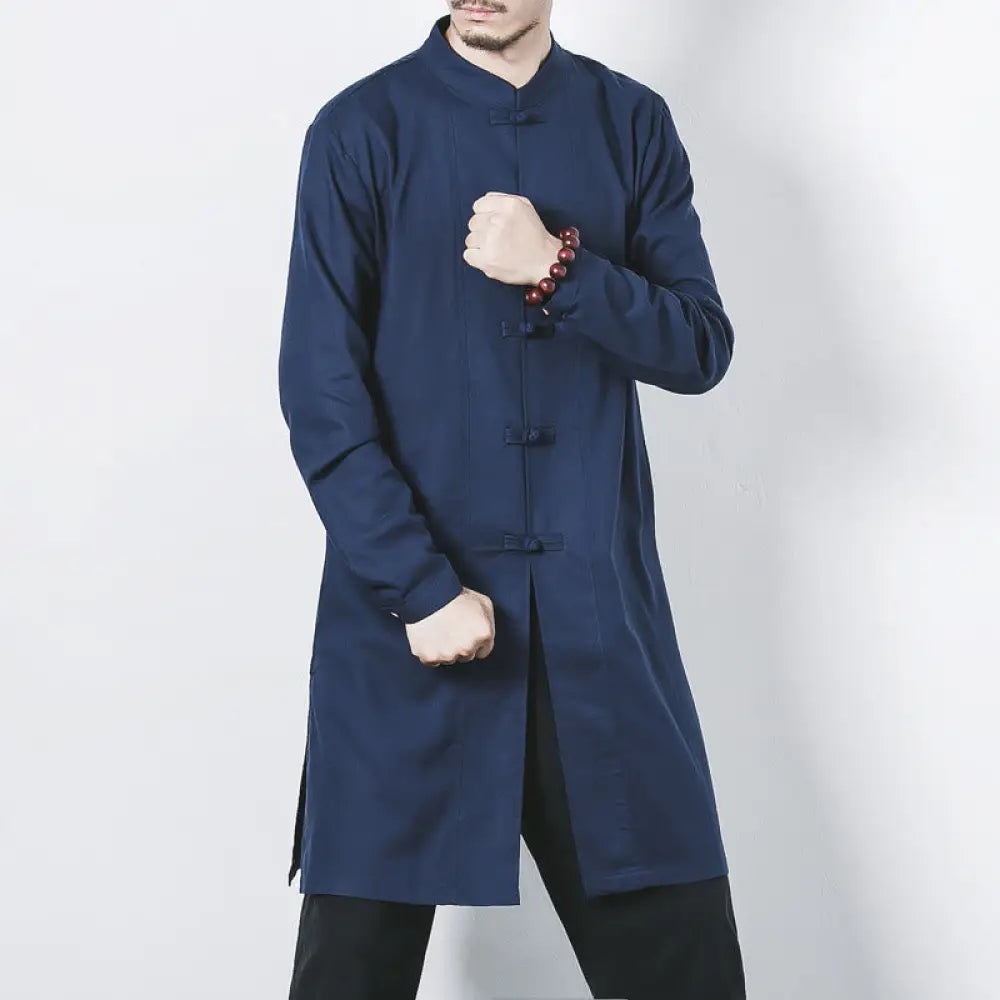 BWOOOH Fall Simple Frog-Button Linen Men&