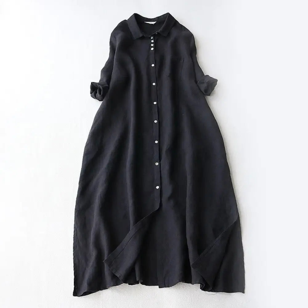 BWOOOH Fall Solid Buttons Down Lapel Design Three Quarter