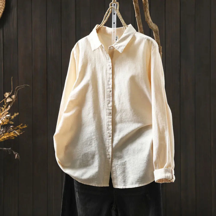 BWOOOH Fall Solid Color Button Down Stand Collar Long Sle