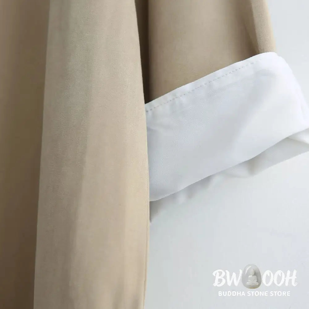 Buddha Stones Fall Solid Color Chinese Frog-Button Cotton Men’s Tang Suit Robe - Men’s Tang Suit Robe