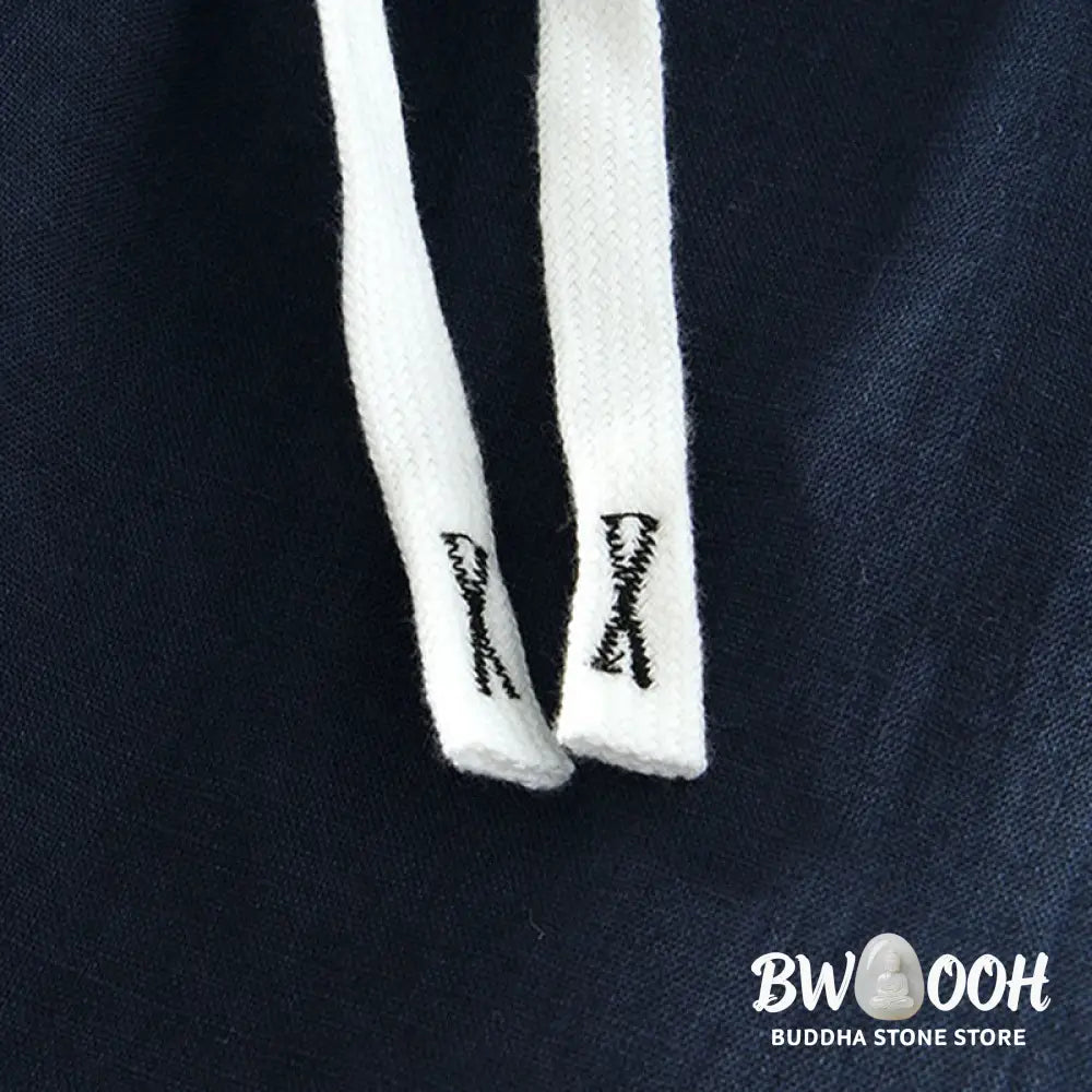 Buddha Stones Fall Solid Drawstring Elastic Waist Men’s Linen Ankle-Length Pants With Pockets - Men’s Pants