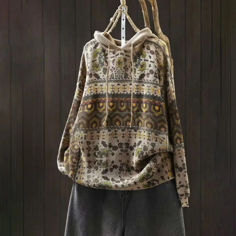 BWOOOH Fall Striped Geometric Flowers Cotton Women&