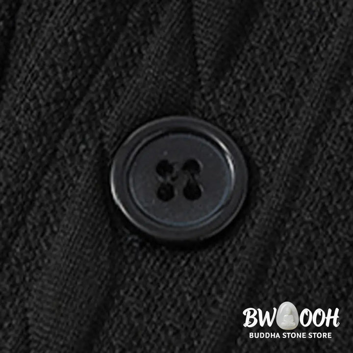 Buddha Stones Fall Winter Buttons Twisted Design Long Sleeve Men’s Hoodie - Men’s Hoodie