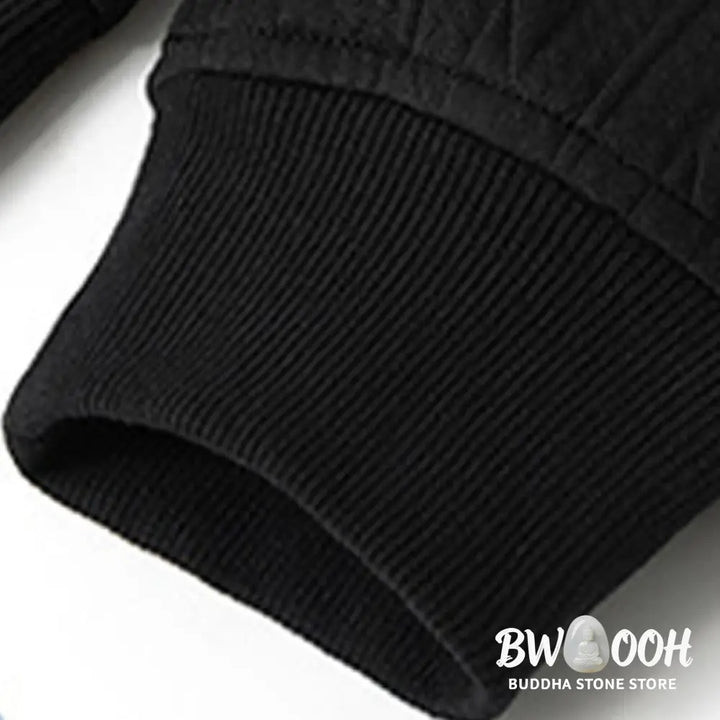 Buddha Stones Fall Winter Buttons Twisted Design Long Sleeve Men’s Hoodie - Men’s Hoodie