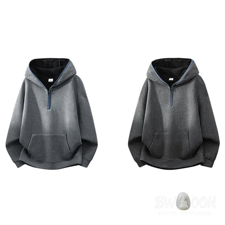 Buddha Stones Fall Winter Zipper Design Fleece Lined Long Sleeve Cotton Men’s Hoodie - Men’s Hoodie