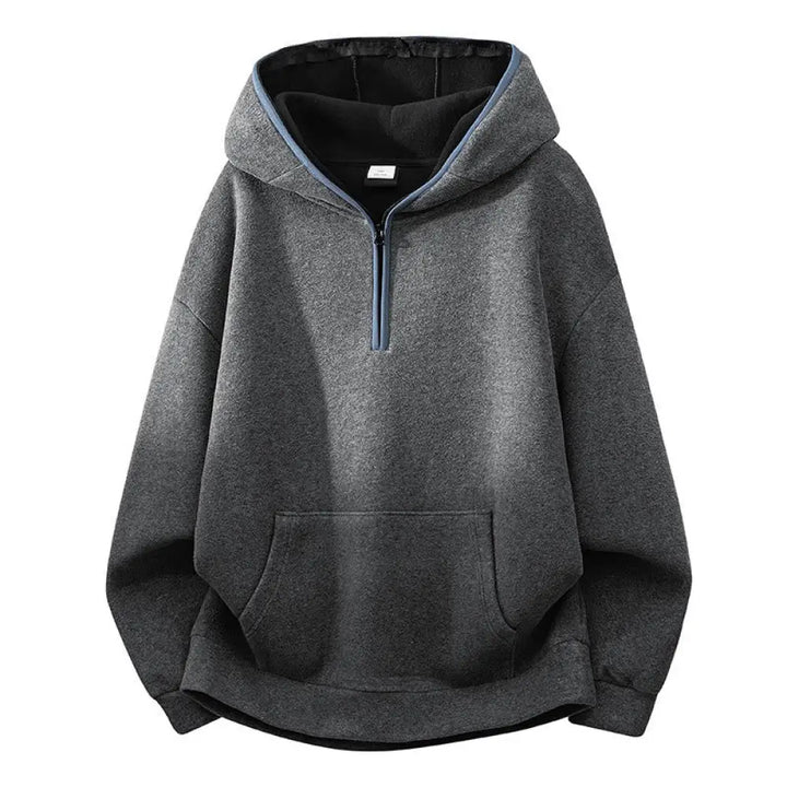 Buddha Stones Fall Winter Zipper Design Fleece Lined Long Sleeve Cotton Men’s Hoodie - DarkGray / US/UK/AU36，EU46 (L)