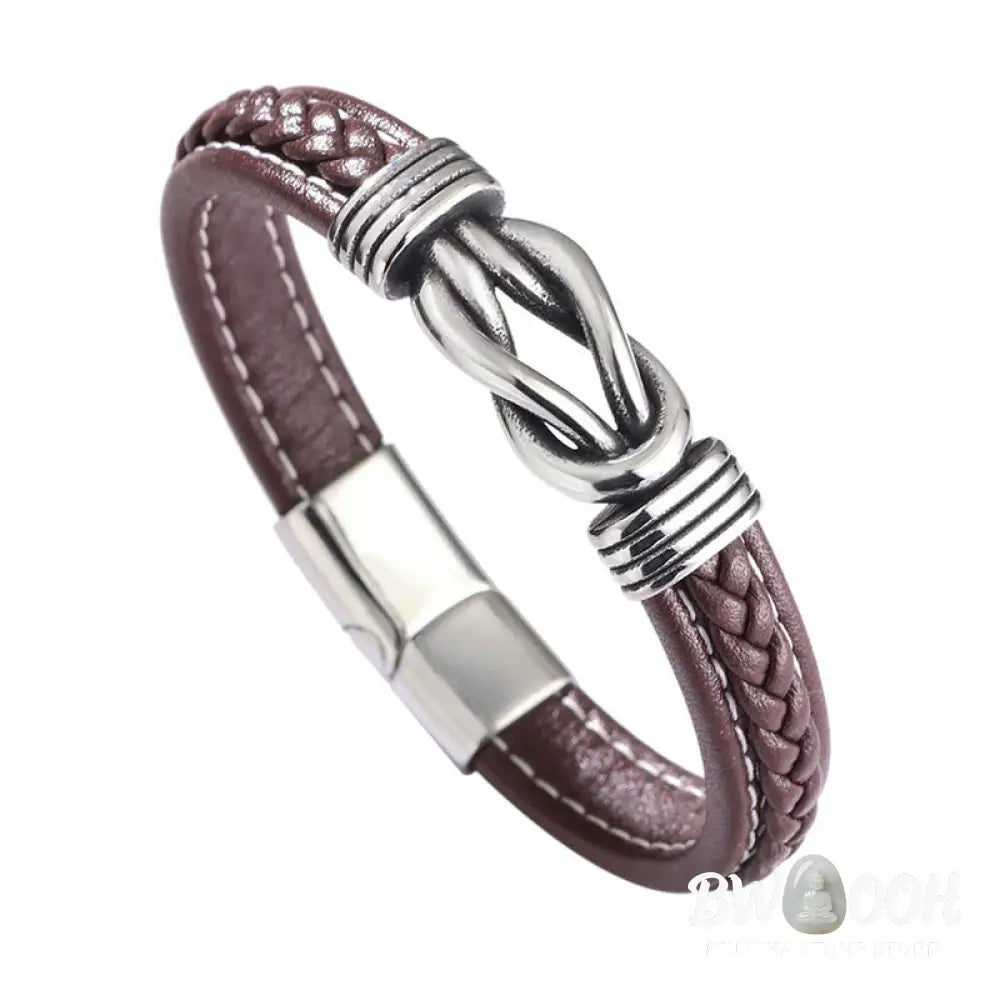 Buddha Stones Fashion Titanium Steel Leather Strengthen Bracelet - BWOOOH - Bracelet