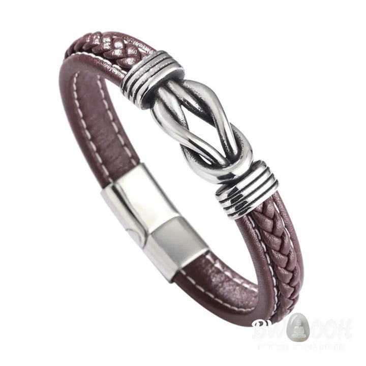 Buddha Stones Fashion Titanium Steel Leather Strengthen Bracelet - BWOOOH - Bracelet