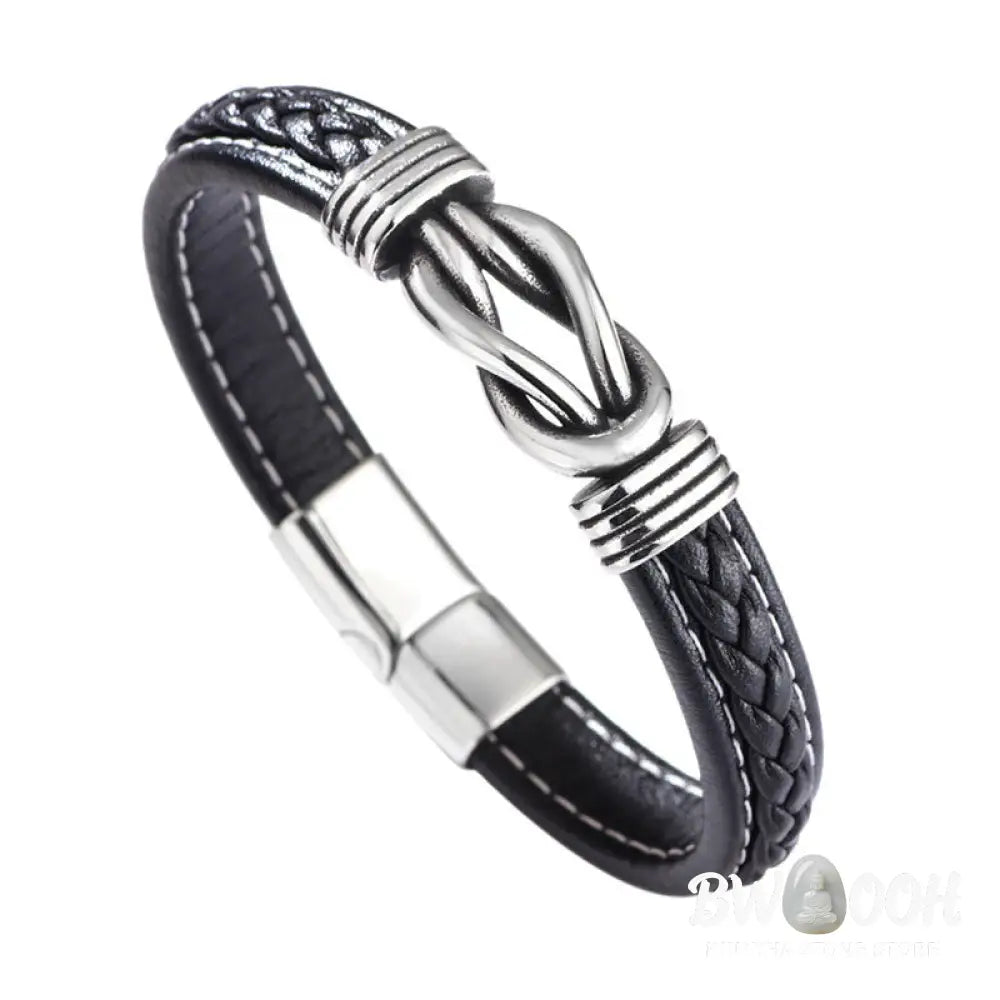 Buddha Stones Fashion Titanium Steel Leather Strengthen Bracelet - BWOOOH - Bracelet