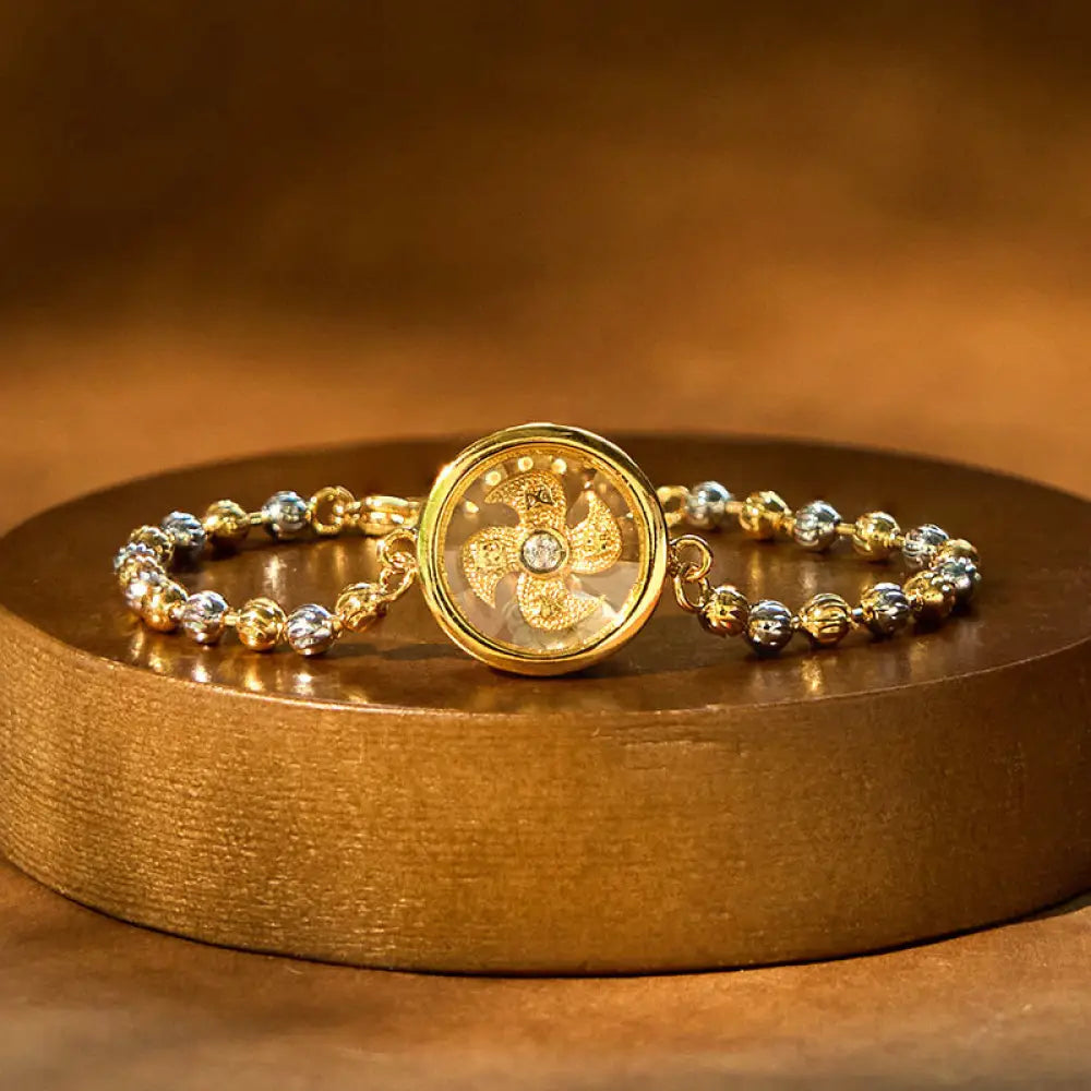 BWOOOH Feng Sheng Shui Qi Copper Brass Rotatable Windmill Bead Protection Braided Bracelet - BWOOOH - Copper