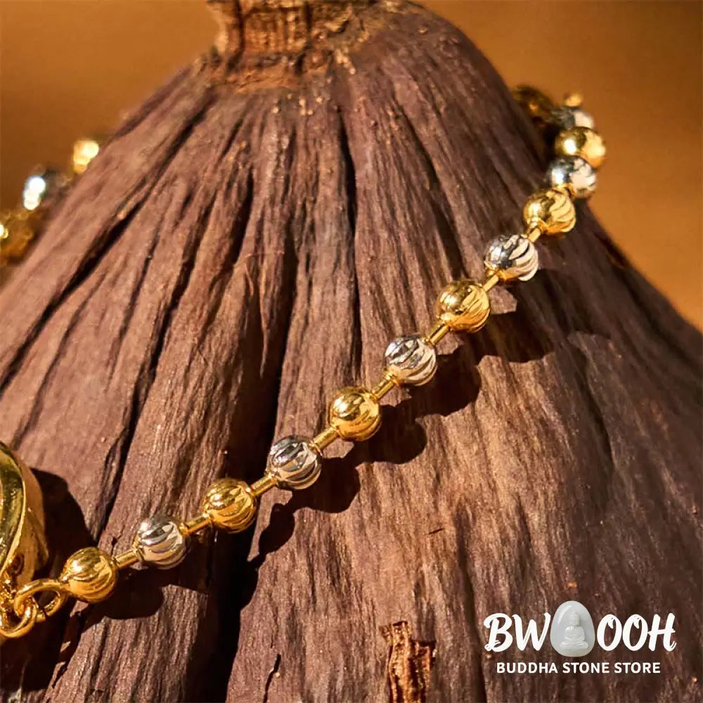 Buddha Stones Feng Sheng Shui Qi Copper Brass Rotatable Windmill Bead Protection Braided Bracelet - BWOOOH - Copper