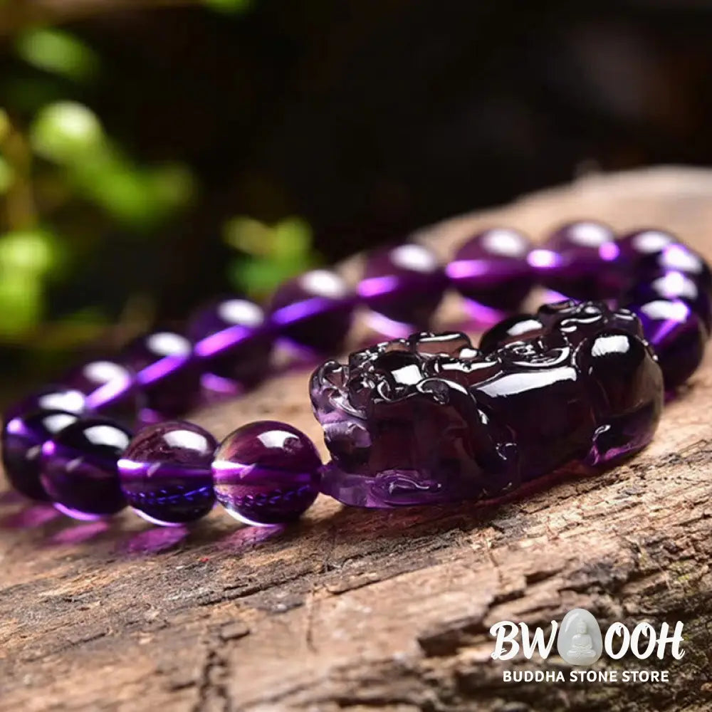 Buddha Stones Feng Shui Amethyst Fortune Wealth Bracelet - BWOOOH - Bracelet