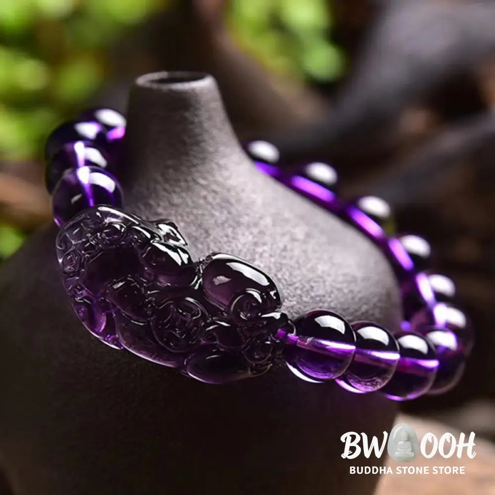 Buddha Stones Feng Shui Amethyst Fortune Wealth Bracelet - BWOOOH - Bracelet