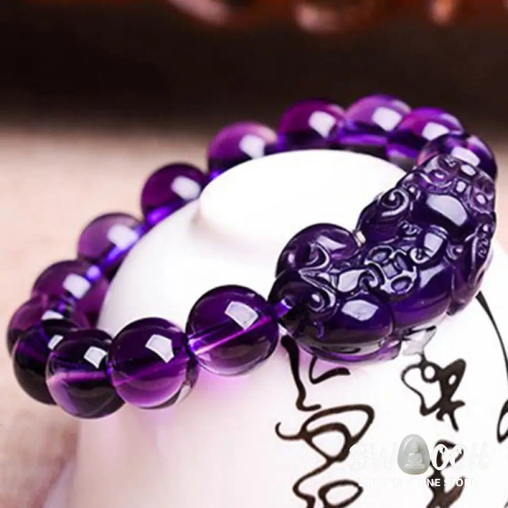 Buddha Stones Feng Shui Amethyst Fortune Wealth Bracelet - BWOOOH - Bracelet