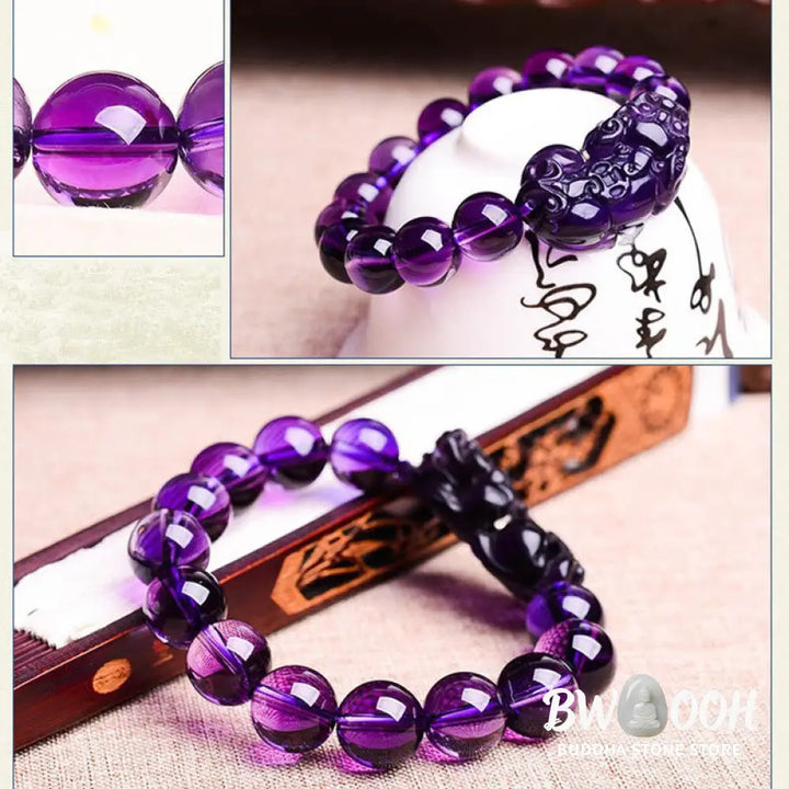 Buddha Stones Feng Shui Amethyst Fortune Wealth Bracelet - BWOOOH - Bracelet