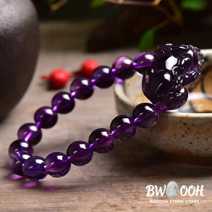 Buddha Stones Feng Shui Amethyst Fortune Wealth Bracelet - BWOOOH - Bracelet