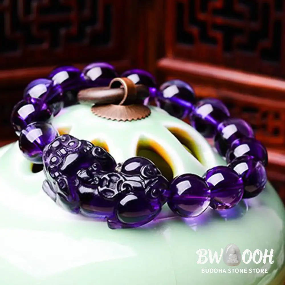 Buddha Stones Feng Shui Amethyst Fortune Wealth Bracelet - BWOOOH - Bracelet