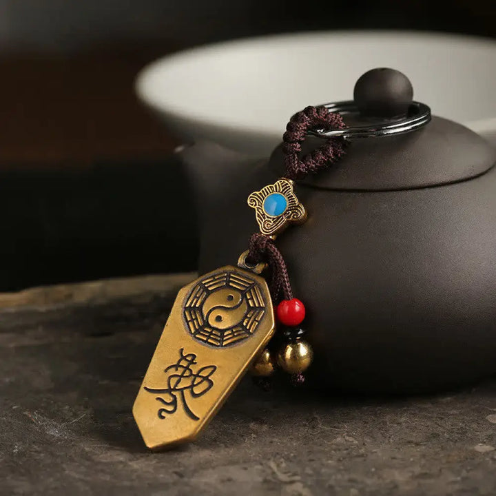 BWOOOH Feng Shui Bagua Yin Yang Balance Peace Keychain