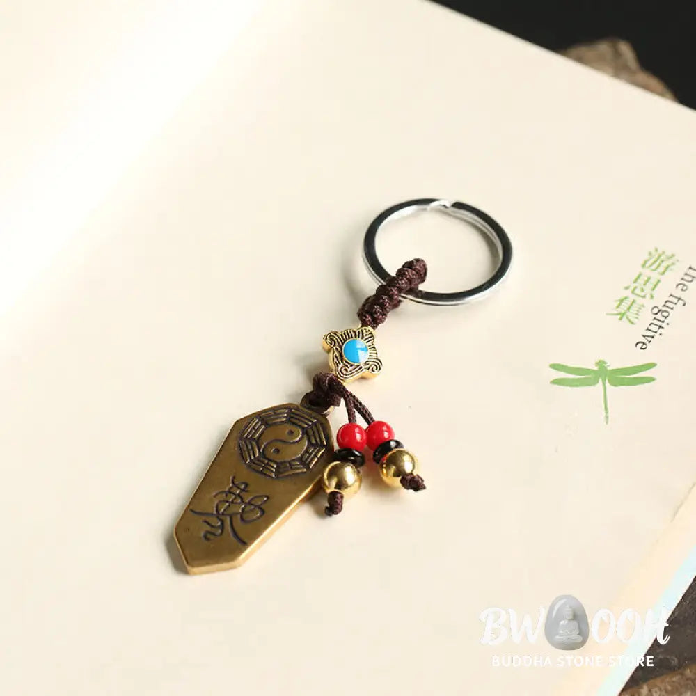 Buddha Stones Feng Shui Bagua Yin Yang Balance Peace Keychain - Bagua - Key Chain